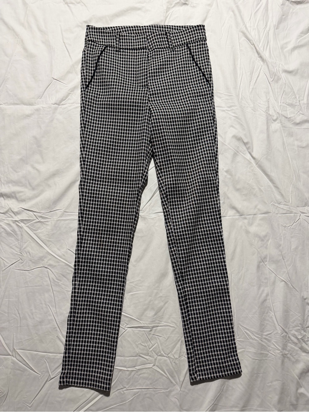 NWOT IRIS Women’s Small Black White Houndstooth Skinny Dress Pants Stretch